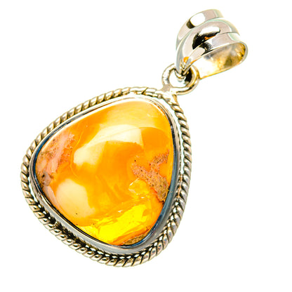 Mexican Fire Opal Pendants handcrafted by Ana Silver Co - PD6997