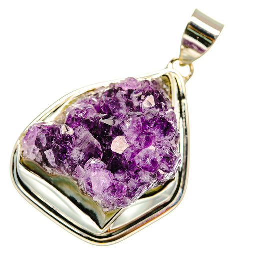 Amethyst Crystal Pendants handcrafted by Ana Silver Co - PD7019