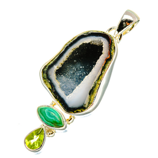Coconut Geode Slice Pendants handcrafted by Ana Silver Co - PD7031