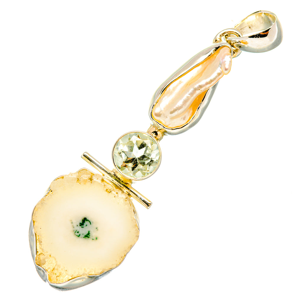 White Solar Quartz Pendants handcrafted by Ana Silver Co - PD7071