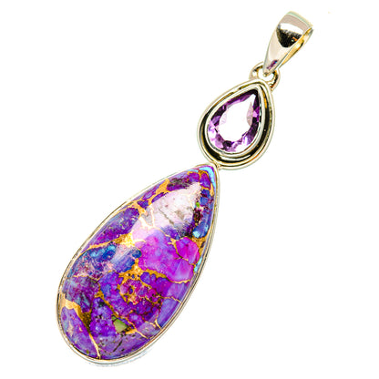 Purple Copper Composite Turquoise Pendants handcrafted by Ana Silver Co - PD7078