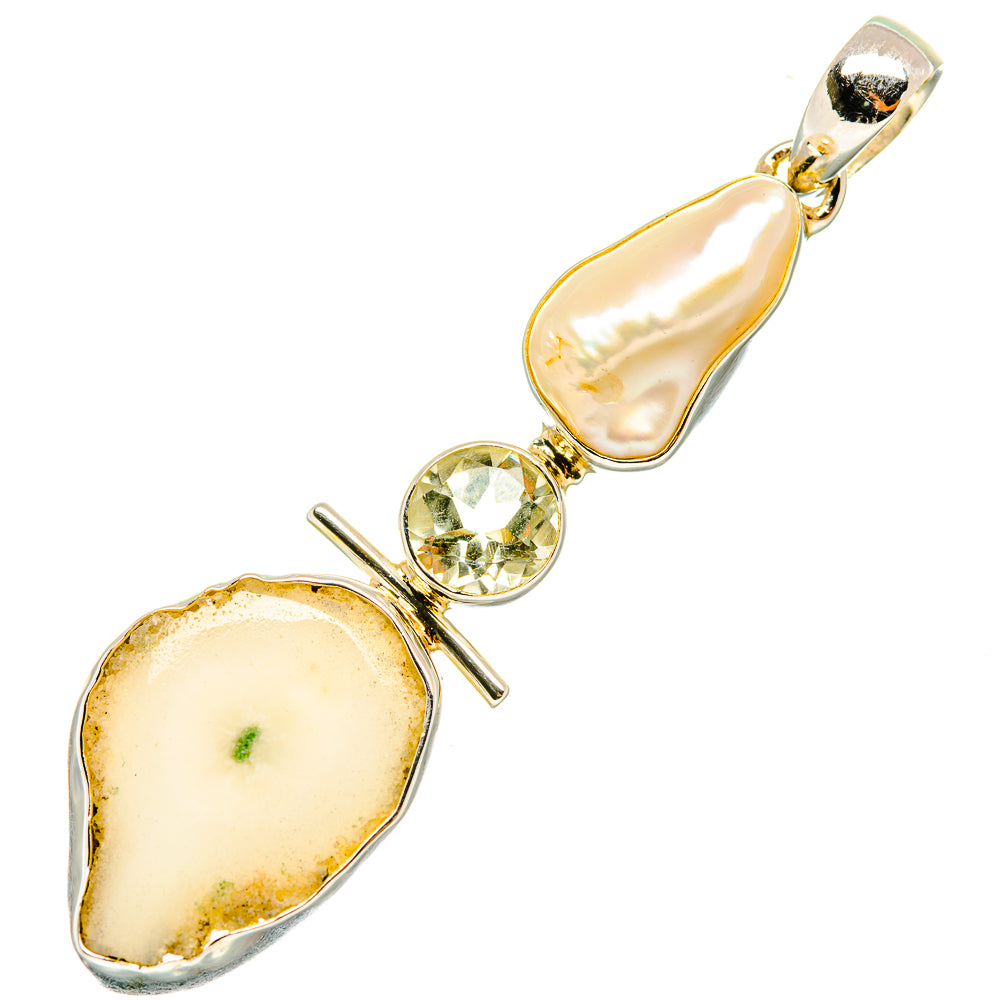 White Solar Quartz Pendants handcrafted by Ana Silver Co - PD7082