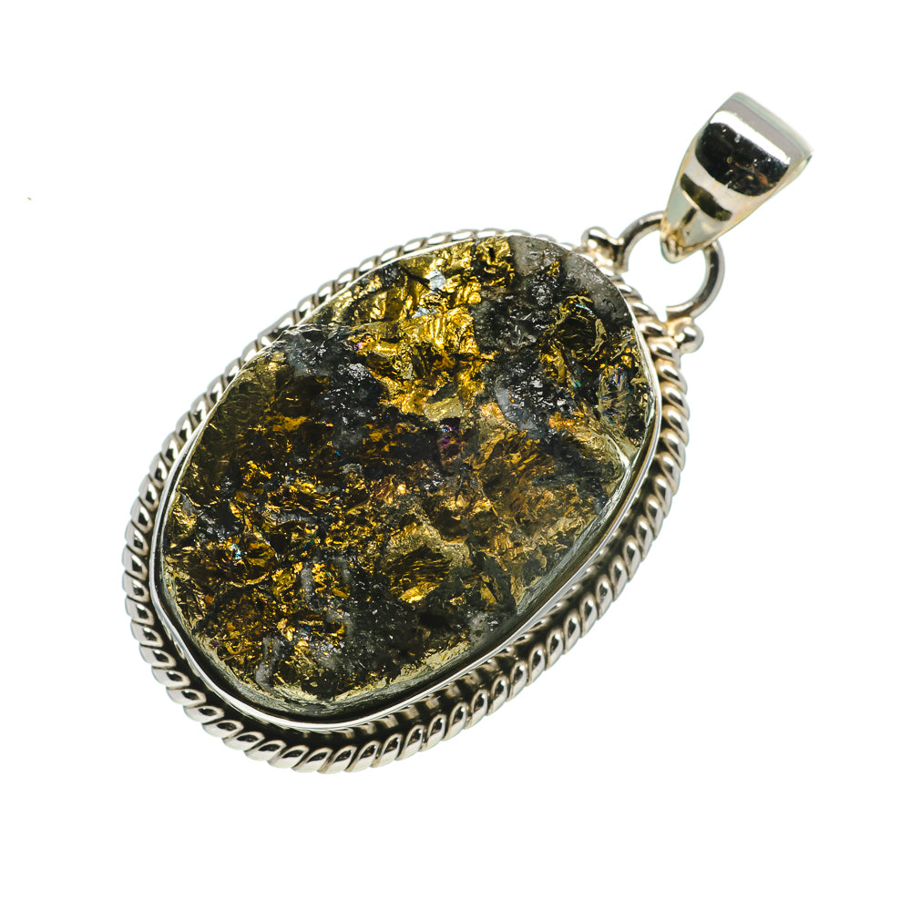 Spectro Pyrite Druzy Pendants handcrafted by Ana Silver Co - PD711791