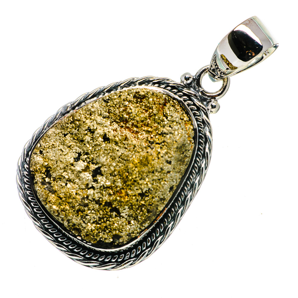 Pyrite Druzy Pendants handcrafted by Ana Silver Co - PD716263