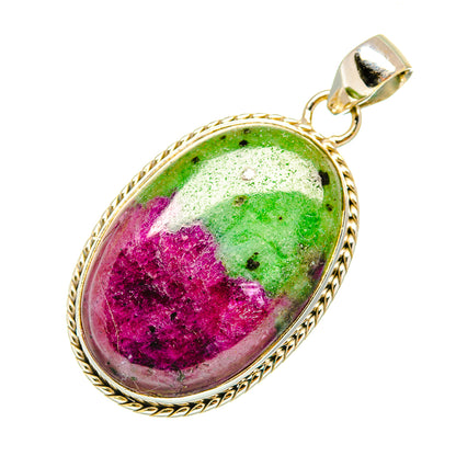 Ruby Zoisite Pendants handcrafted by Ana Silver Co - PD7170
