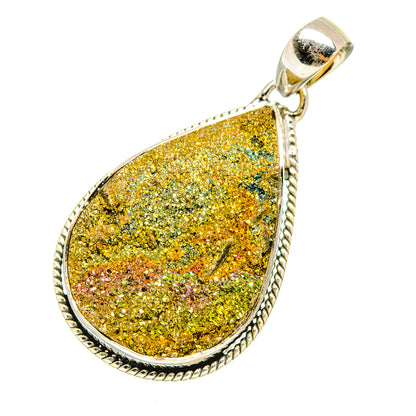 Spectro Pyrite Druzy Pendants handcrafted by Ana Silver Co - PD7209