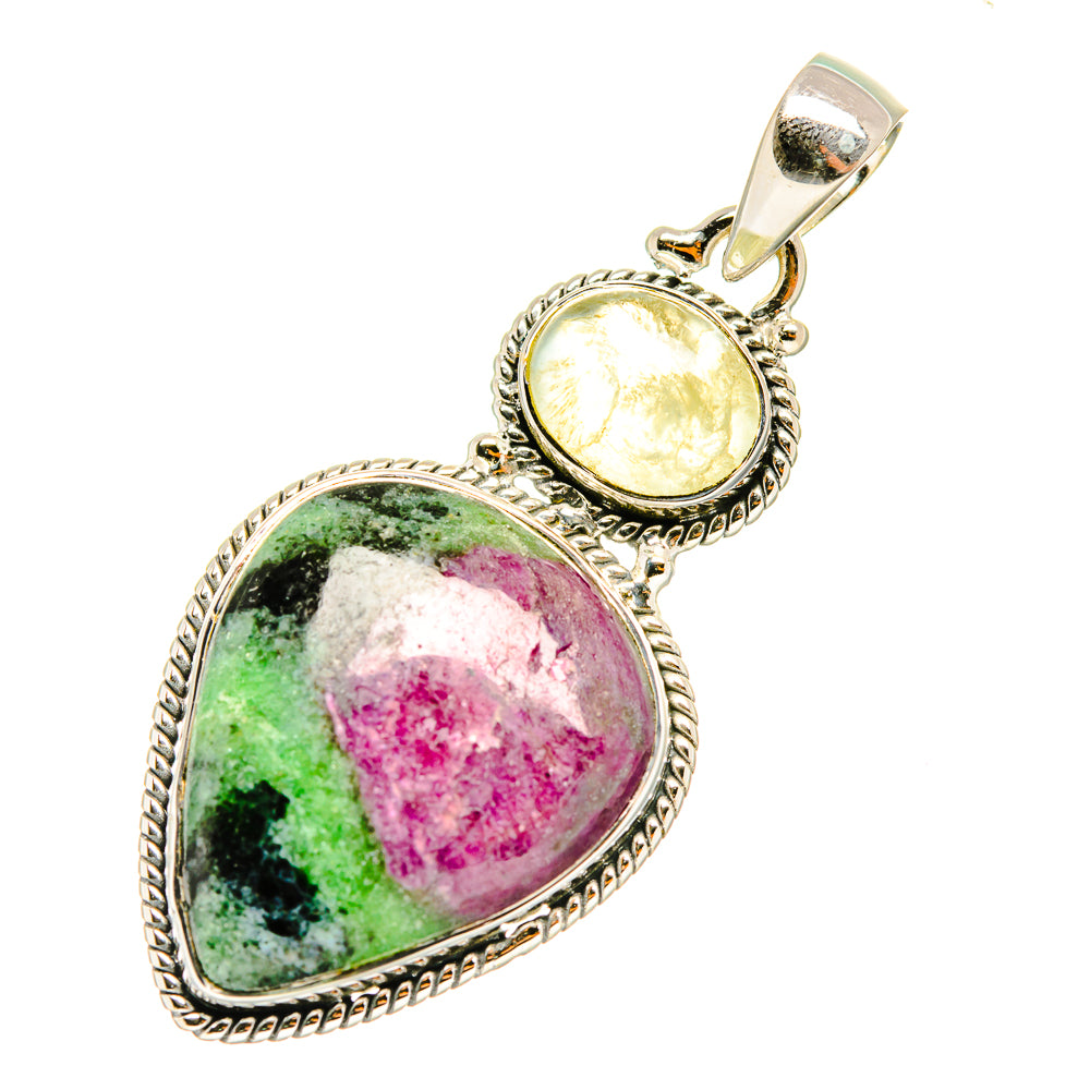 Ruby Zoisite Pendants handcrafted by Ana Silver Co - PD7232