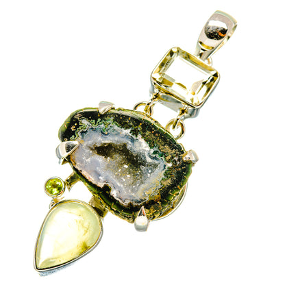 Coconut Geode Slice Pendants handcrafted by Ana Silver Co - PD7243