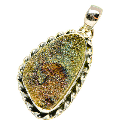 Spectro Pyrite Druzy Pendants handcrafted by Ana Silver Co - PD7267 - Photo 2