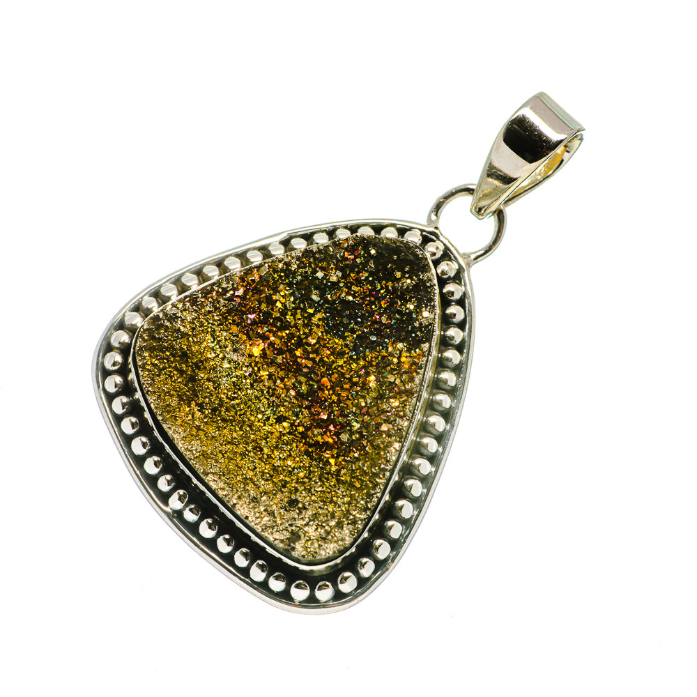 Spectro Pyrite Druzy Pendants handcrafted by Ana Silver Co - PD728872
