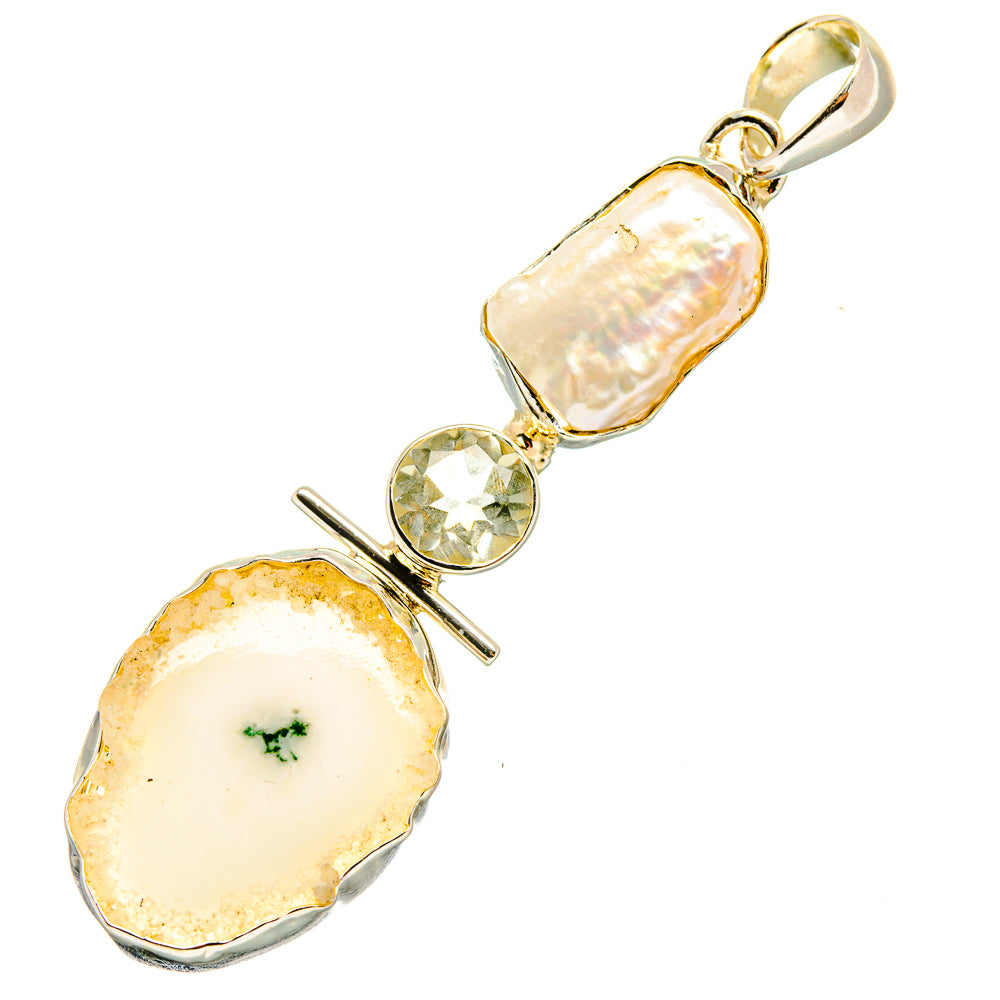 White Solar Quartz Pendants handcrafted by Ana Silver Co - PD7289