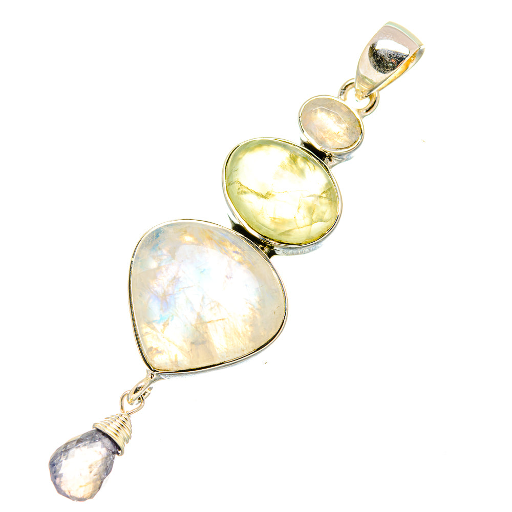 Rainbow Moonstone Pendants handcrafted by Ana Silver Co - PD7292