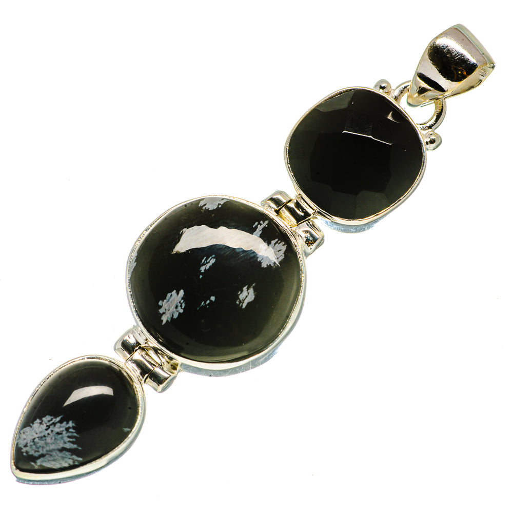 Snowflake Obsidian Pendants handcrafted by Ana Silver Co - PD734658