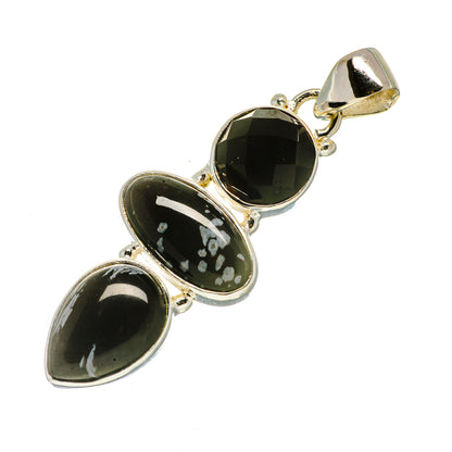 Snowflake Obsidian Pendants handcrafted by Ana Silver Co - PD735852
