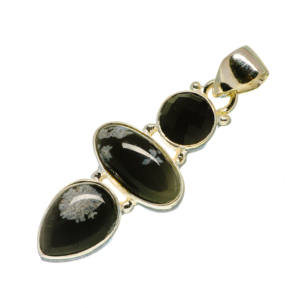 Snowflake Obsidian Pendants handcrafted by Ana Silver Co - PD735854