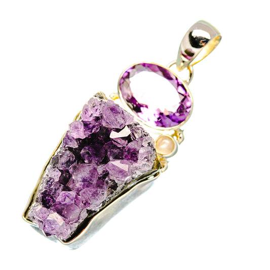 Amethyst Crystal Pendants handcrafted by Ana Silver Co - PD7365