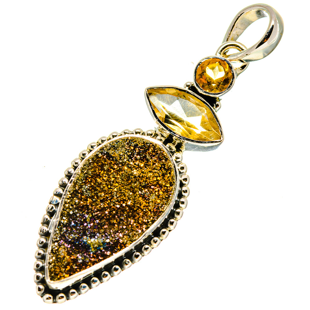 Spectro Pyrite Druzy Pendants handcrafted by Ana Silver Co - PD737780