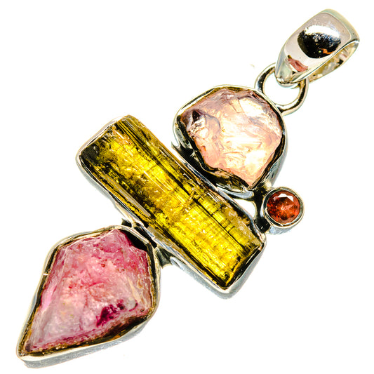 Pink Tourmaline Pendants handcrafted by Ana Silver Co - PD737822