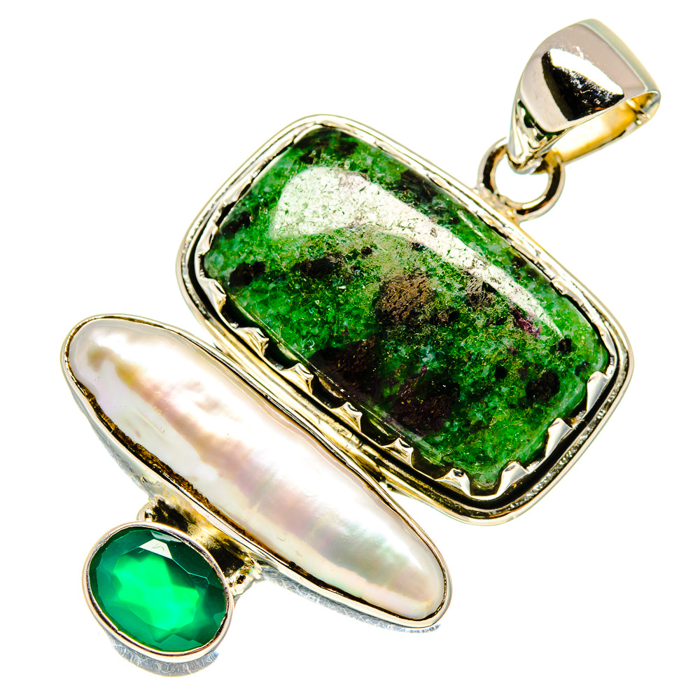 Ruby Zoisite Pendants handcrafted by Ana Silver Co - PD737863