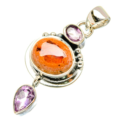 Mexican Fire Opal Pendants handcrafted by Ana Silver Co - PD7386