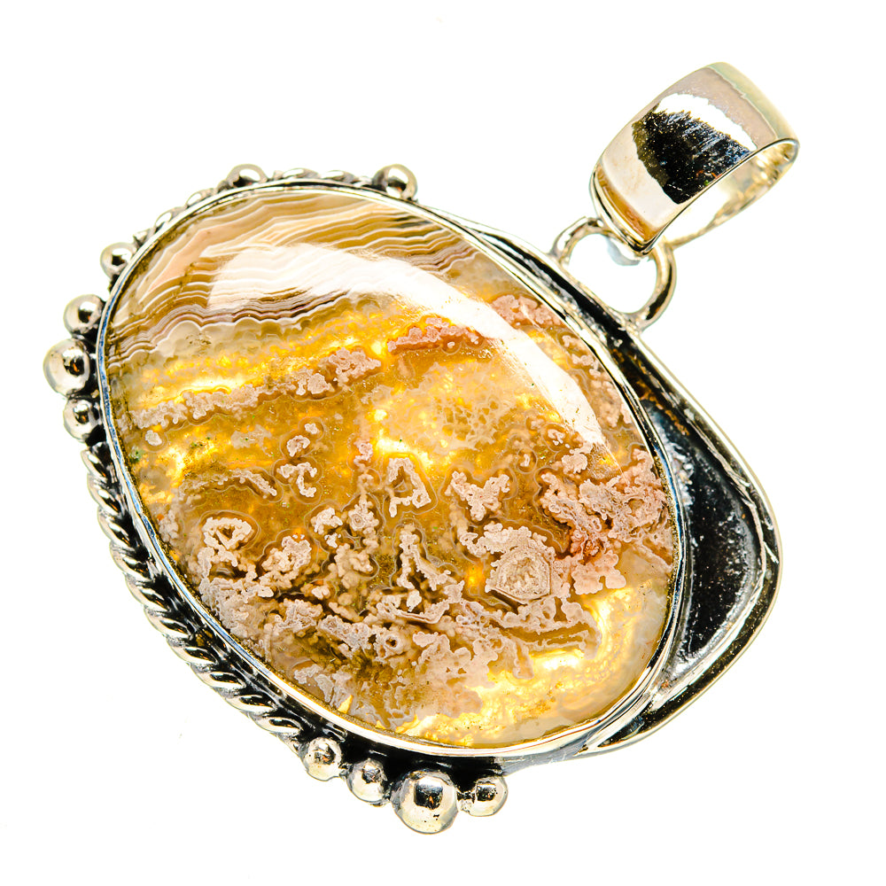 Laguna Lace Agate Pendants handcrafted by Ana Silver Co - PD738846