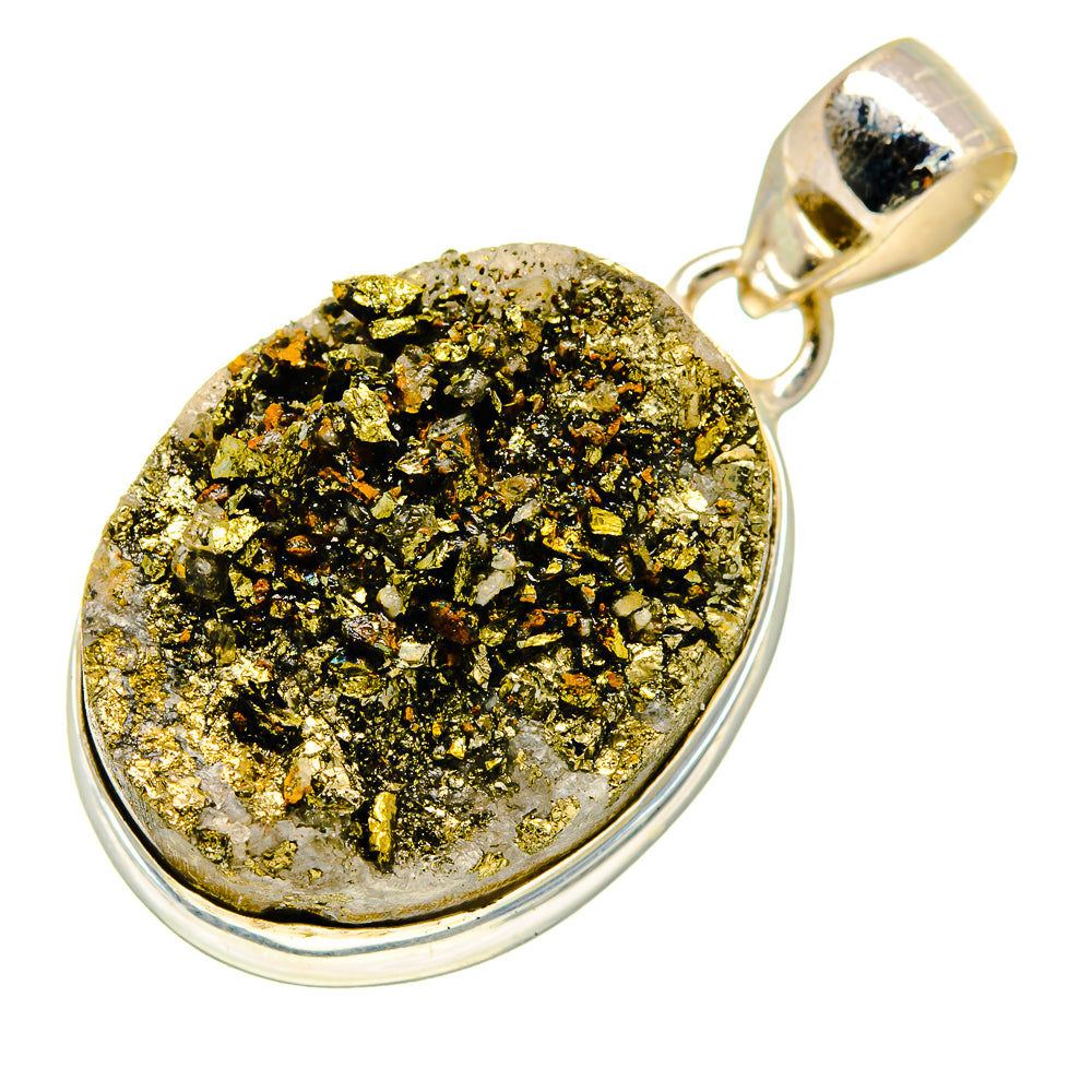 Spectro Pyrite Druzy Pendants handcrafted by Ana Silver Co - PD738973