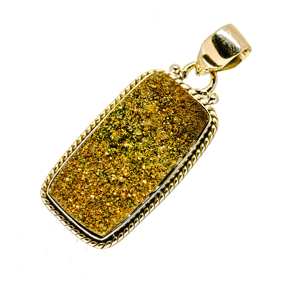 Spectro Pyrite Druzy Pendants handcrafted by Ana Silver Co - PD739165