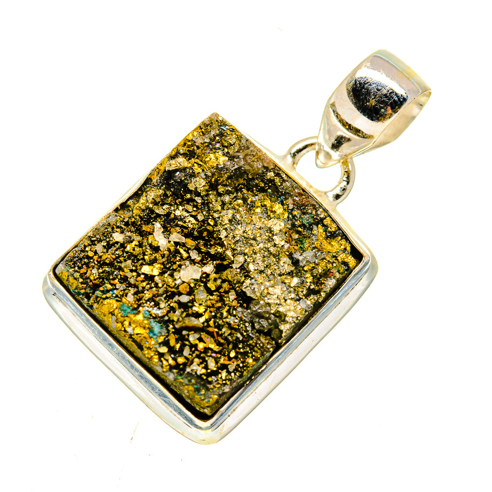 Spectro Pyrite Druzy Pendants handcrafted by Ana Silver Co - PD739174 - Photo 2