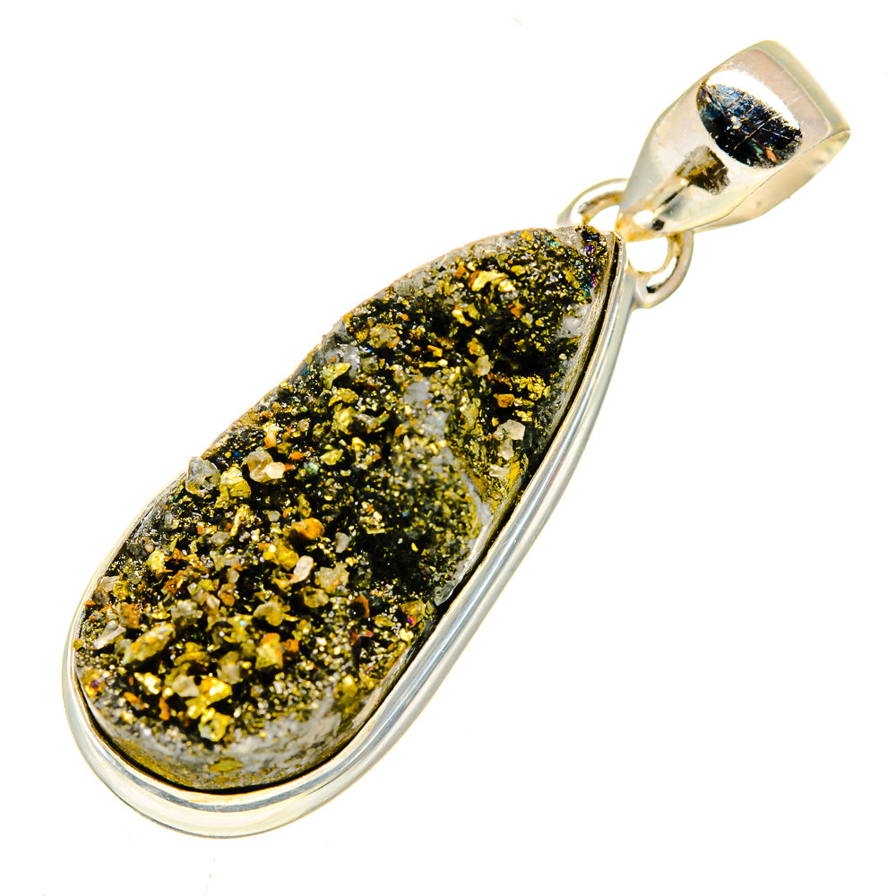 Spectro Pyrite Druzy Pendants handcrafted by Ana Silver Co - PD739210