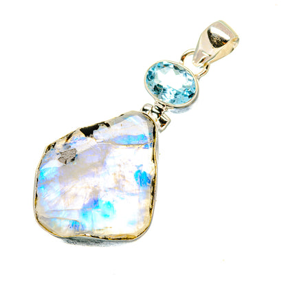 Rainbow Moonstone Pendants handcrafted by Ana Silver Co - PD7393