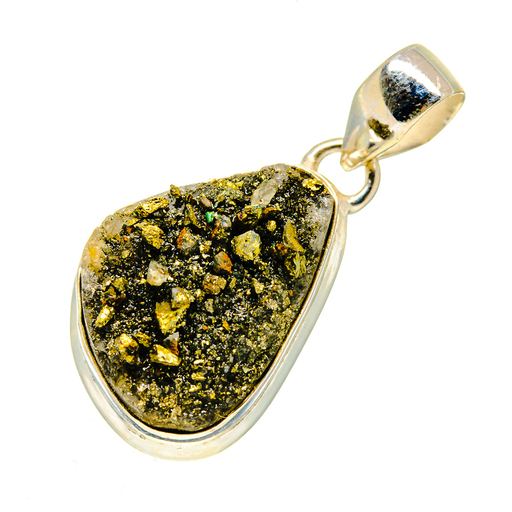 Spectro Pyrite Druzy Pendants handcrafted by Ana Silver Co - PD739460