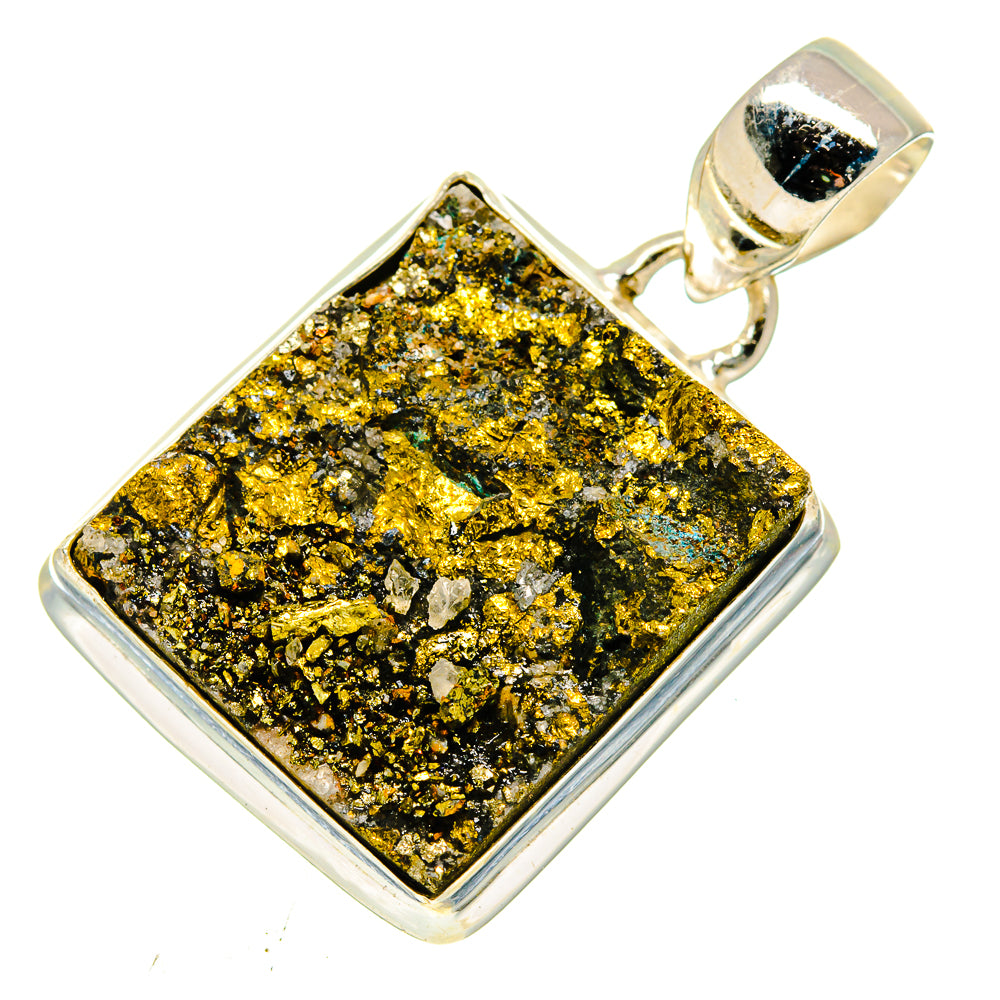 Spectro Pyrite Druzy Pendants handcrafted by Ana Silver Co - PD739836 - Photo 2