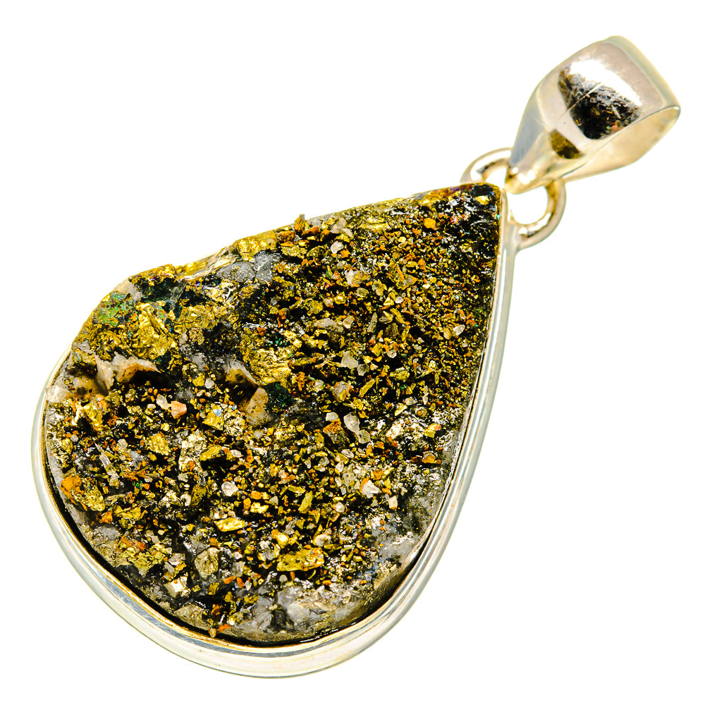Spectro Pyrite Druzy Pendants handcrafted by Ana Silver Co - PD739916