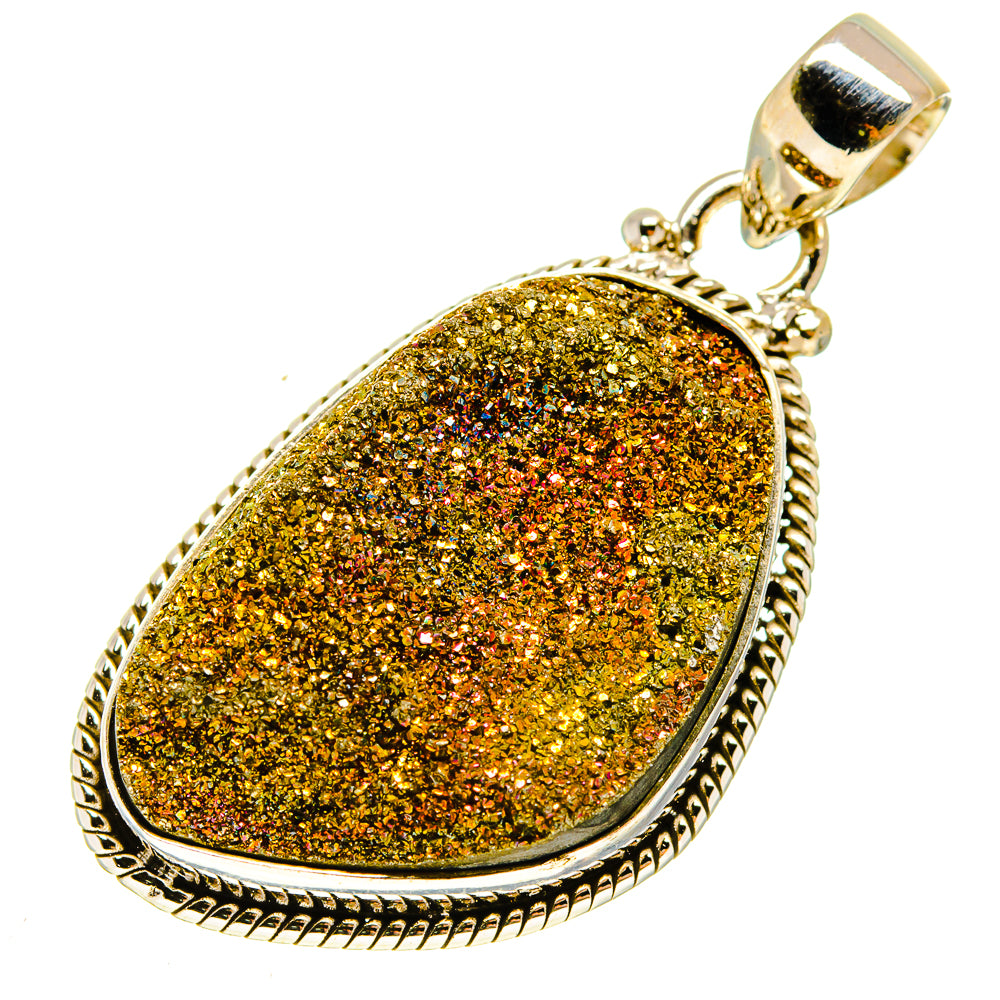 Spectro Pyrite Druzy Pendants handcrafted by Ana Silver Co - PD739931