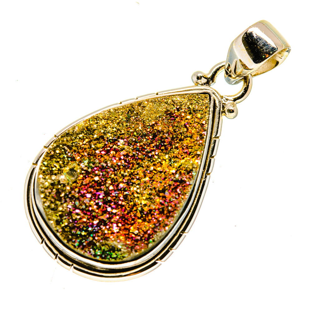 Spectro Pyrite Druzy Pendants handcrafted by Ana Silver Co - PD740092