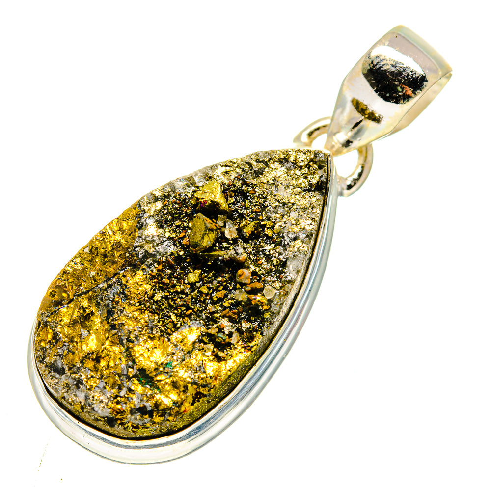 Spectro Pyrite Druzy Pendants handcrafted by Ana Silver Co - PD740097