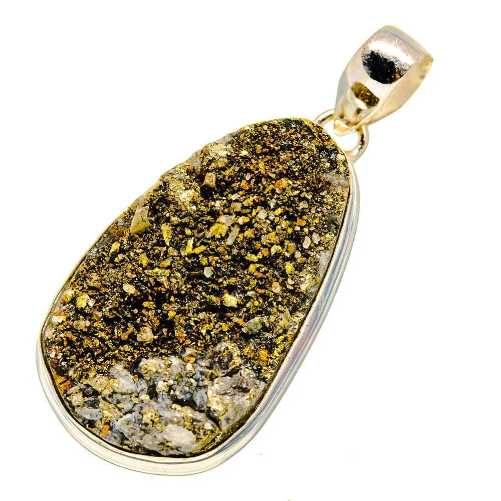 Spectro Pyrite Druzy Pendants handcrafted by Ana Silver Co - PD740112