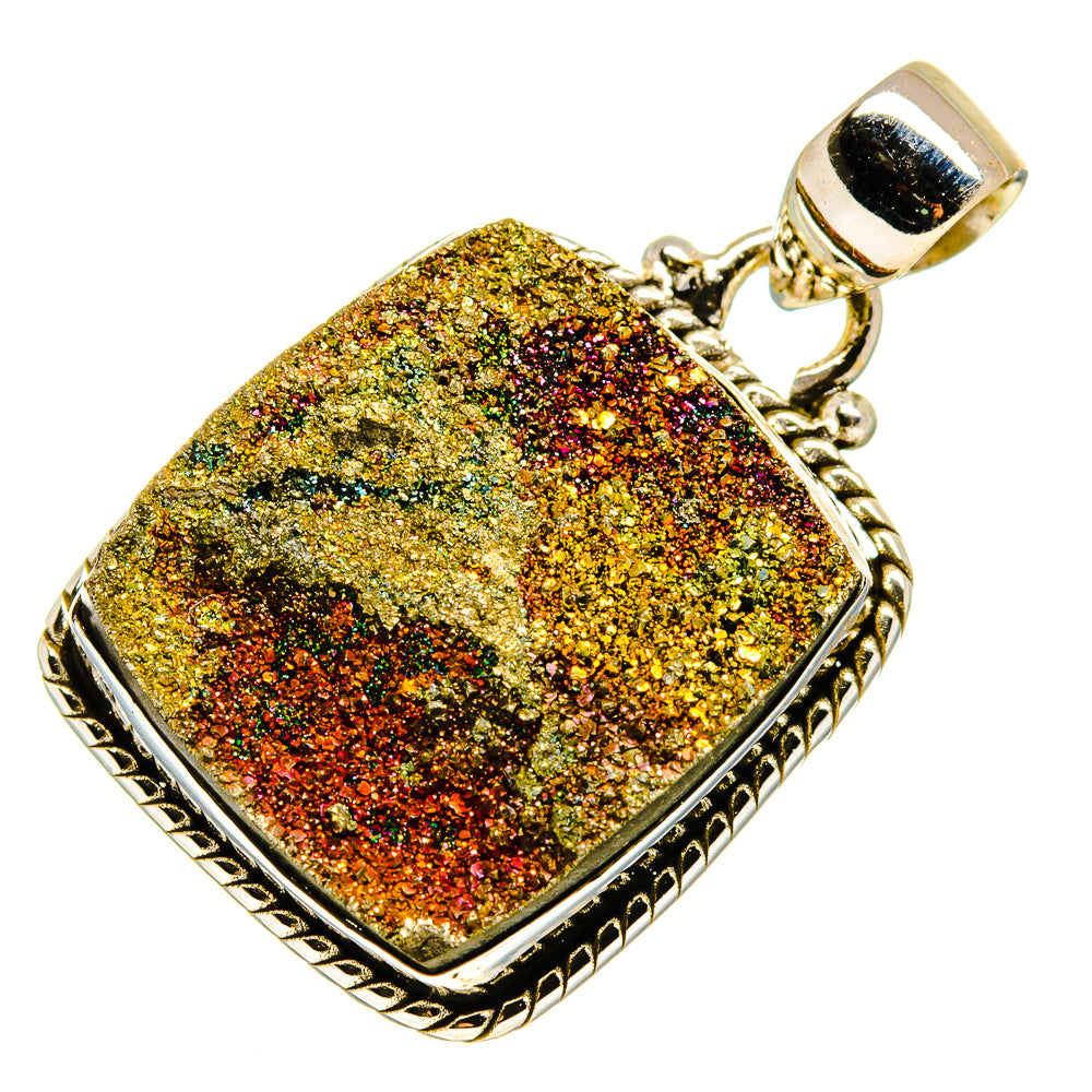 Spectro Pyrite Druzy Pendants handcrafted by Ana Silver Co - PD740171
