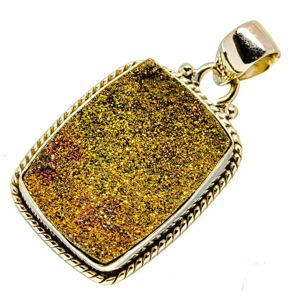 Spectro Pyrite Druzy Pendants handcrafted by Ana Silver Co - PD740368