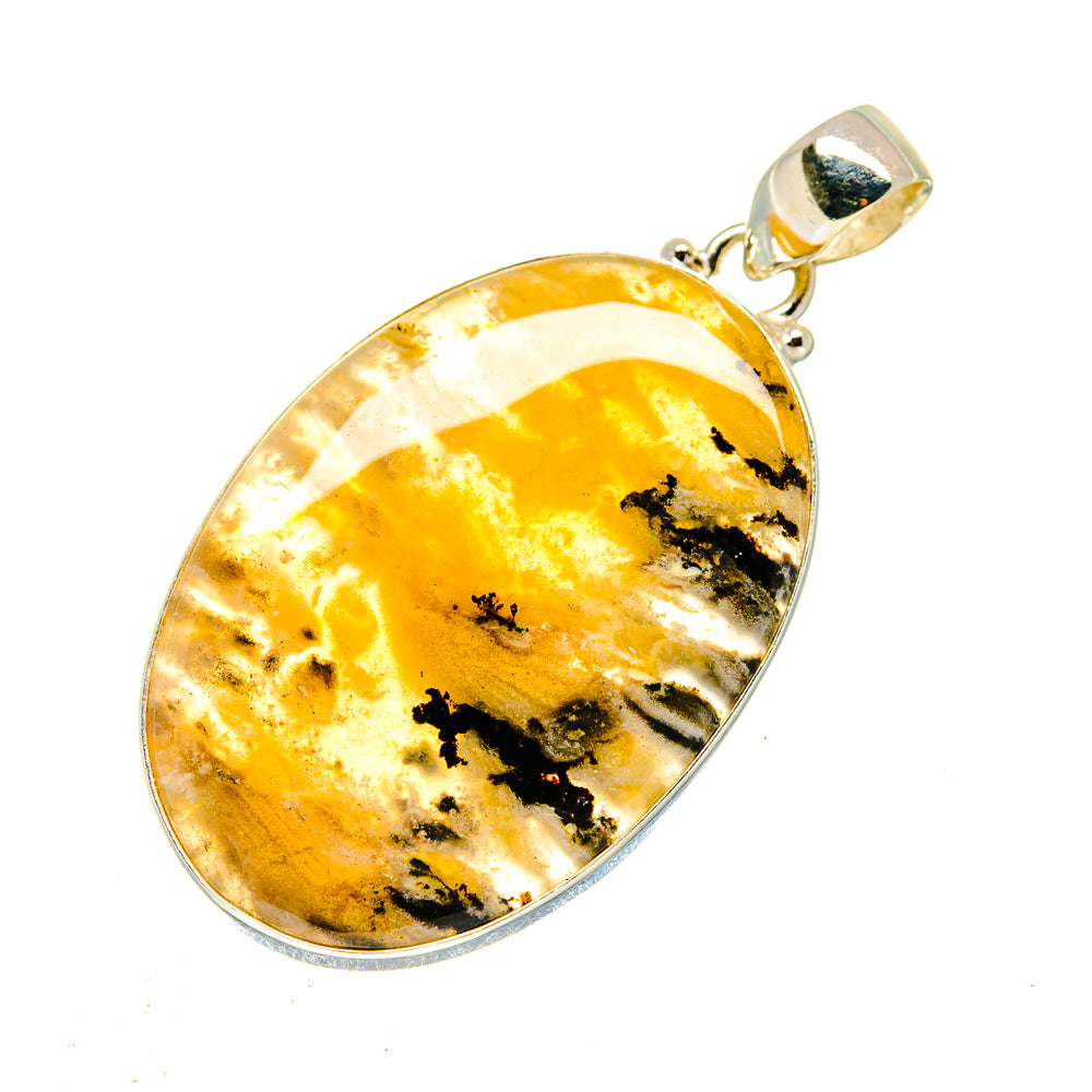 Plume Agate Pendants handcrafted by Ana Silver Co - PD740845