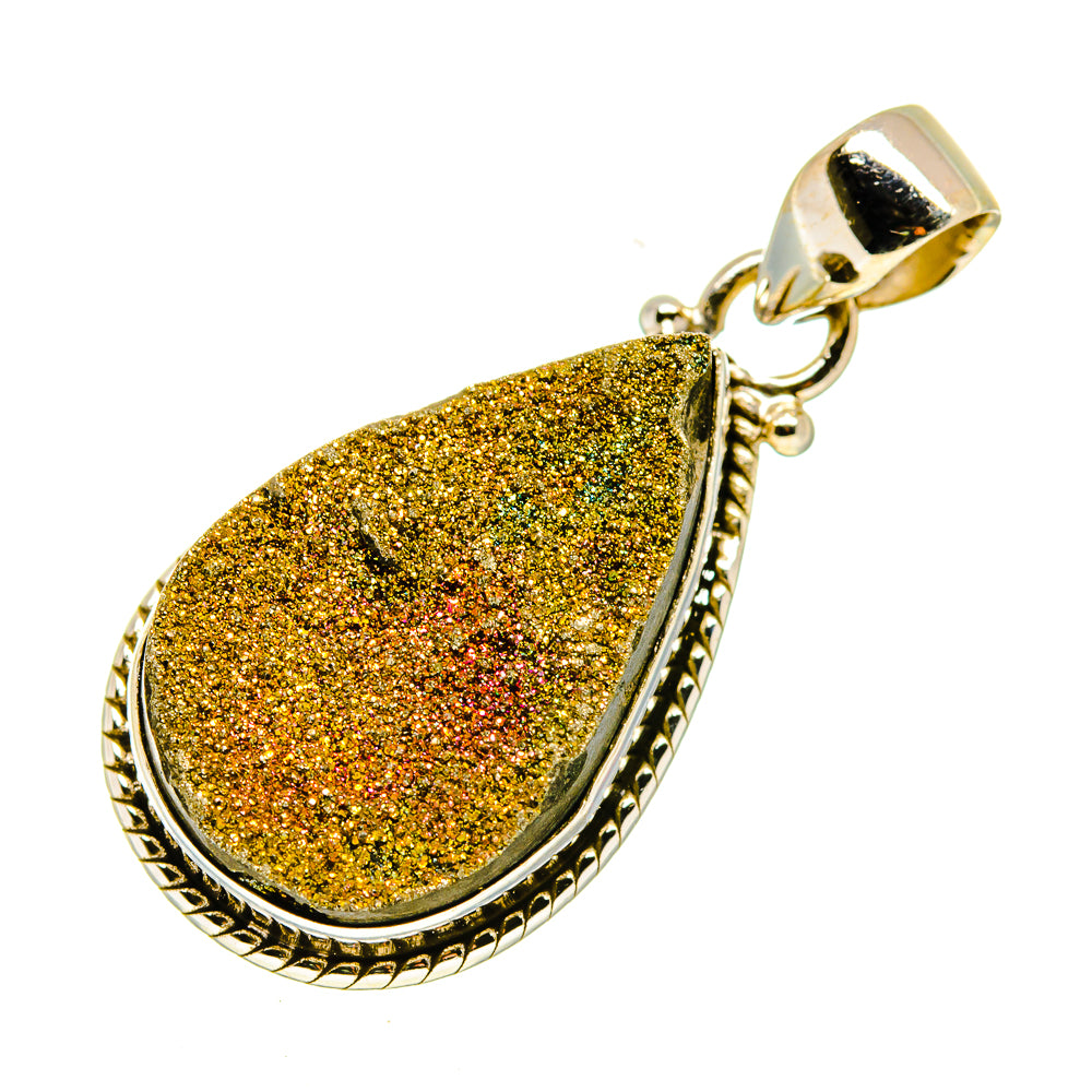 Spectro Pyrite Druzy Pendants handcrafted by Ana Silver Co - PD741162 - Photo 2