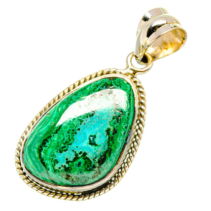 Malachite In Chrysocolla Pendants handcrafted by Ana Silver Co - PD7412