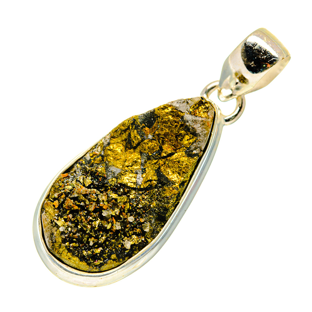 Spectro Pyrite Druzy Pendants handcrafted by Ana Silver Co - PD742339