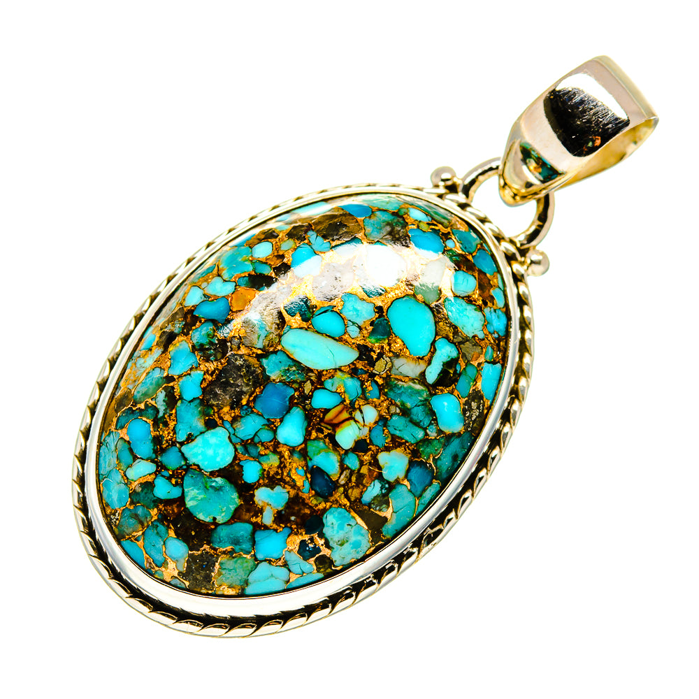 Blue Copper Composite Turquoise Pendants handcrafted by Ana Silver Co - PD743073