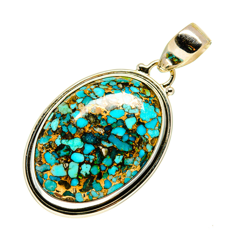 Blue Copper Composite Turquoise Pendants handcrafted by Ana Silver Co - PD743212