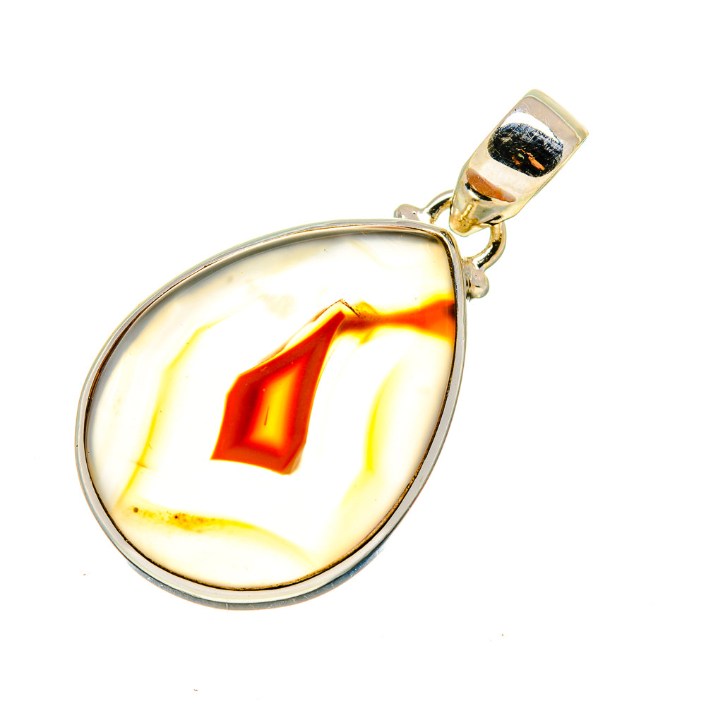 Orange Botswana Agate Pendants handcrafted by Ana Silver Co - PD743326