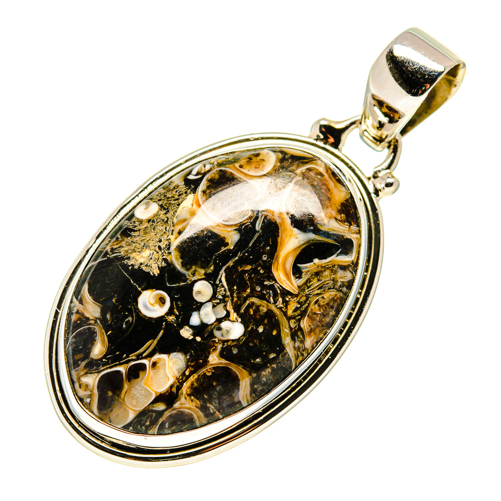 Turritella Agate Pendants handcrafted by Ana Silver Co - PD743475