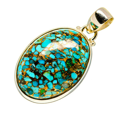 Blue Copper Composite Turquoise Pendants handcrafted by Ana Silver Co - PD743480