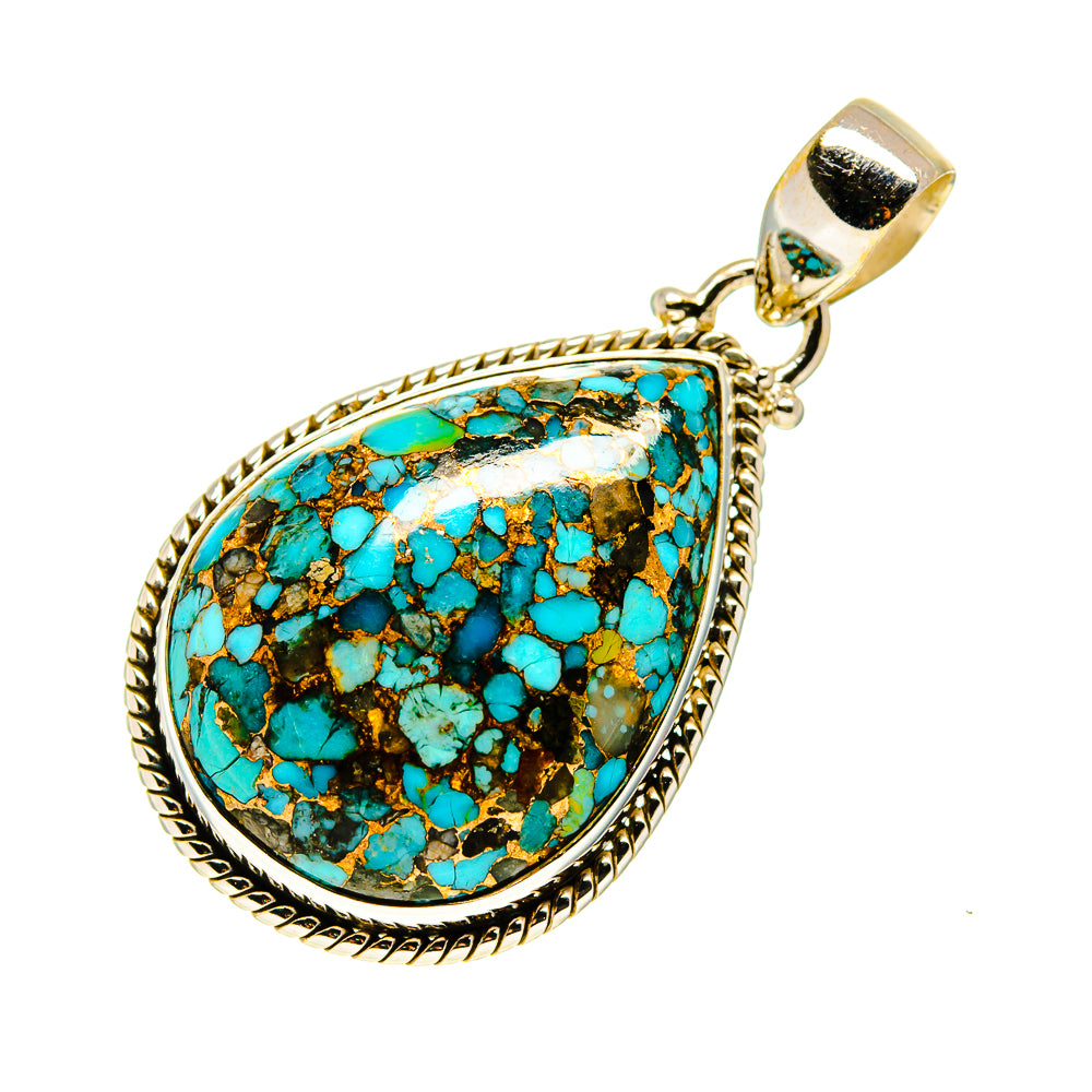 Blue Copper Composite Turquoise Pendants handcrafted by Ana Silver Co - PD743552