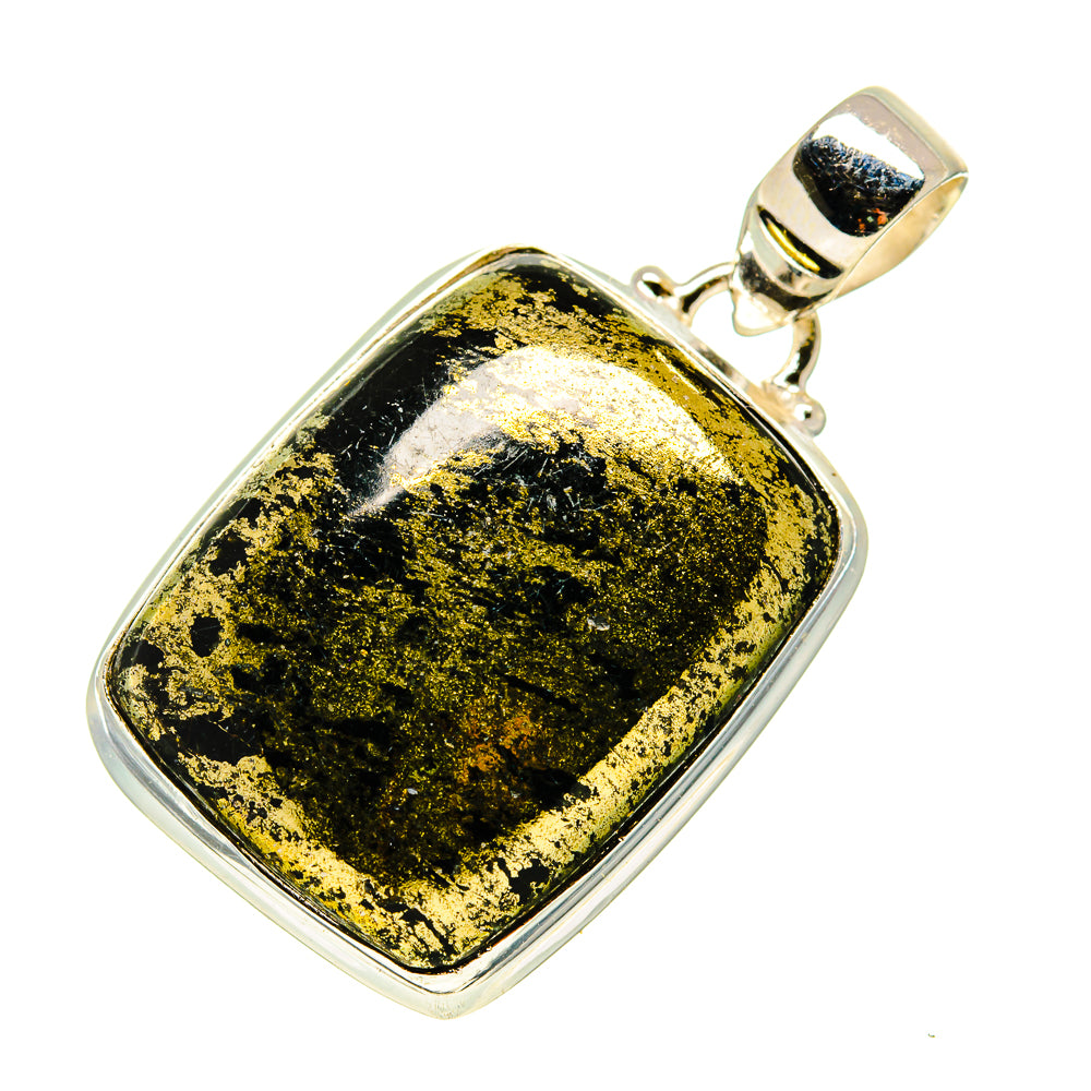 Pyrite In Black Onyx Pendants handcrafted by Ana Silver Co - PD743648